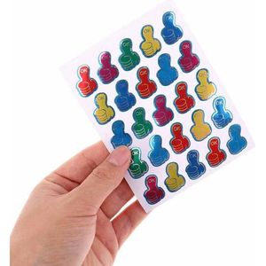 Akyol - Duim stickers - Pluim stickers - Compliment stickers - Stickers voor in de klas - kleurrijke duim stickers - gekleurde duim met OK - 3x1.5cm - 5x16 stickers