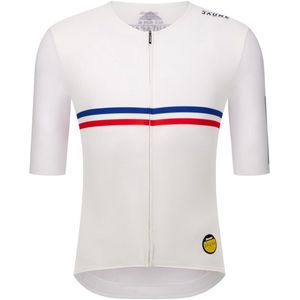 Santini Maillot Jaune Hautacam 2025 Korte Mouw Wielertrui Wit 2XS Man,Vrouw