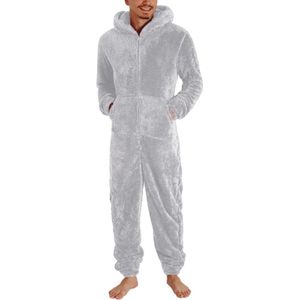 Warme Modieuze heren pyjama - Capuchon - Fleece - Jumpsuit - Onesie - Winter - Nachtkleding - Slapen