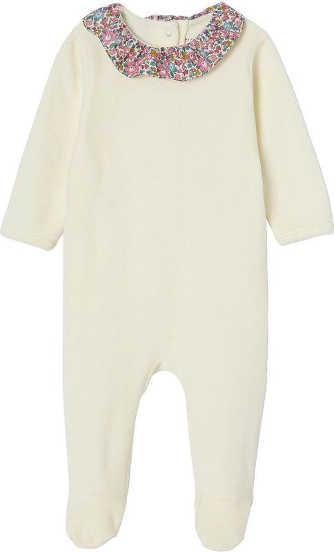 ENVIE DE FRAISE - Fluwelen Pyjama - Ecru - Met Liberty-kraag - Te personaliseren