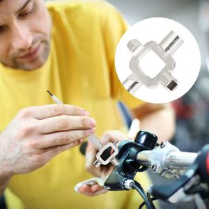 6-in-1 architectensleutel vierkant 6/7/8 mm inbussleutel met multifunctionele schaal voor bouwplaats van zinklegering robuust voor het openen van deur raam kast Washing Machine