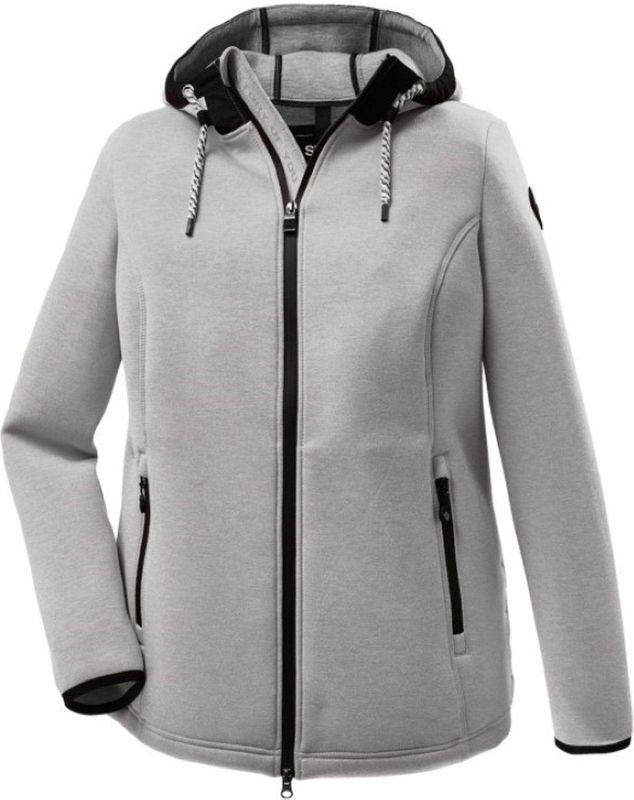 STOY Dames Scuba jas met capuchon - grote maten STS 1 WMN JCKT, gebroken wit, 46, 38098-000