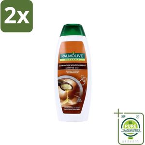 Palmolive Naturals - 2in1 Shampoo - Luminous Nourishment - Voedend & Glanzend - 350 ml - Voordeelverpakking - 2 stuks - Voedend haar - Glanzend haar