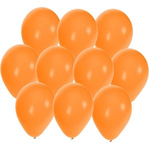 Bellatio Decorations ballonnen - 30 stuks - oranje - 27 cm - helium of lucht - verjaardag / versiering