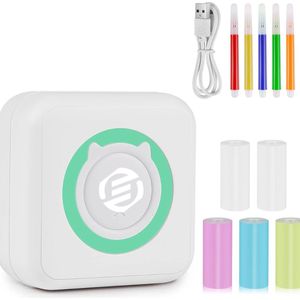 Equivera Mini-Printer - Pocket Printer - Mobiele Fotoprinter - Draagbaar & Draadloos - Leerhulp & Notites