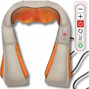 Shiatsu Massage kussen - Elektrisch Nekmassage Apparaat - Massage Apparaten - Nek en Schouder Massage Apparaat-Infrarood Verwarmde 4D - 6 Standen - Beige