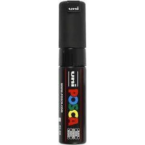 Krijtstift - Chalkmarker - Universele Marker - Uni Posca Marker - 24 Zwart - PC-8K - 8mm - Beitelpunt - Large - 1 stuk