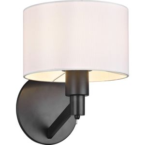 LED Wandlamp - Wandverlichting - Torna Cindy - E27 Fitting - Rond - Mat Zwart - Aluminium