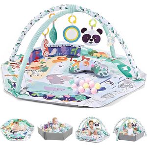 Goodivery ® Multifunctionele Baby Speelkleed met Speelboog en Sensorisch Speelgoed - Groen