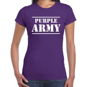 Purple army/Paarse leger supporter/fan t-shirt paars voor dames - Toppers/Paarse vrijdag supporter shirt XL