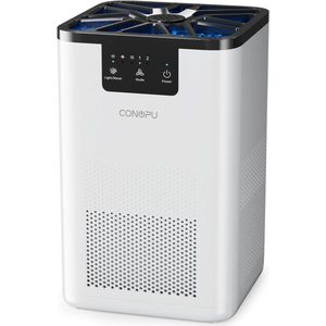 CONOPU Luchtreiniger voor Allergieën, 3-Stoppen Filtratie, Luchtzuiveraar met Aromatherapiefunctie, Geschikt voor Huisdierenhaar, Huidschilfers, Stof, Nachtlampje, Ideaal voor Rookkamers, Laag Energieverbruik