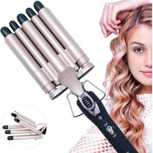 DailySupplies® Wafeltang – Wafeltang Voor Dik en Dun Haar – Wave Tang Voor krullen – Krultang met Handschoenen – Met Haarspelden - Goud