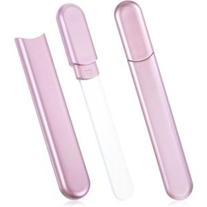 Brenzoos - : Glazen nagelvijlen set voor natuurlijke nagels - Professionele nagelvijl - Glazen nagelbuffers met case - Nano-nagelglanzen - Roze
