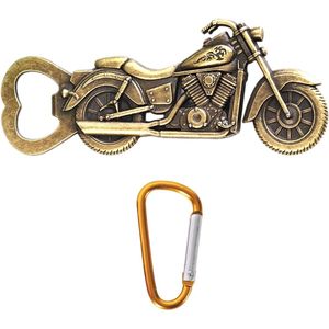 Motorflesopener met karabijnhaak - Draagbare bierflesopener - Gepersonaliseerd cadeau voor mannen