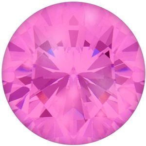 Quiges - Eligo Verwisselbaar Glas geslepen 12 mm Rond Zirkonia Roze voor Zilveren Ring - 12 mm - ER12R006