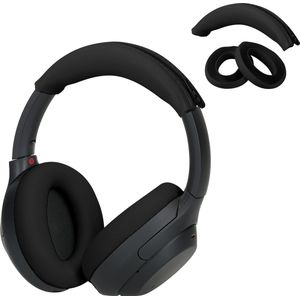 kwmobile siliconen cover voor koptelefoon - geschikt voor Sony WH-1000XM4 / WH-1000XM3 - Voor band en oorpads - 3x in zwart