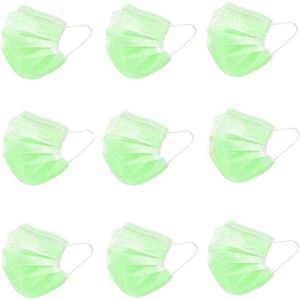 Groene Wegwerp Mondmaskers | 50 Gekleurde Mondkapjes Groen | 3 Laags | Hoogste Kwaliteitsgarantie