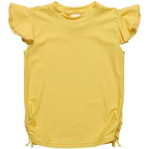 Snapper Rock - UV Rash top voor meisjes - Korte flutter mouw - Marigold - Geel - maat 10 (134-140cm)