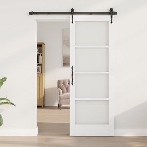 vidaXL - Interne - Deur - met - Glas - 'ORKDAL'Wit - 73,5x198,5x4 - cm