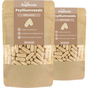 Psylliumvezels 100% Puur - 120 Capsules - Psyllium Husk of Vlozaad is Rijk aan Vezels en Natuurlijke Mineralen - Psylliumvezels Capsules - Vezel Supplement