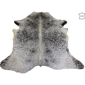 J-Line tapijt Koeienvel - leer - zwart/wit/grijs