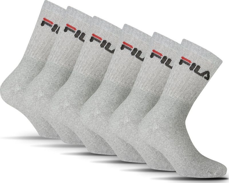 FILA - Crew Sportsokken - Grijs - 6 Pack