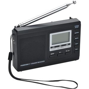 Draagbare AM/FM/SW Radio met 9 Band Frequenties en Luidspreker