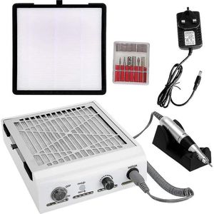 Nagel Stofzuiger Manicure 2 in 1 e Elektrische 60W Boor Nail Gel Nail Boor Nail Dust Vacuüm Nail Dust collector Boor
