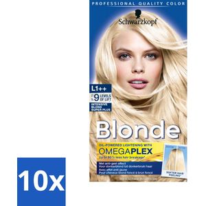 10 x Schwarzkopf - Haarkleuring - Poly Blonde Intensive Bond Superplus - Intensieve Blondering - Blonde Kleur - Haar Oplichten - Anti-geel Effect - Haar Verzorging