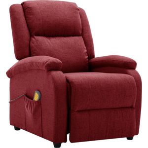 vidaXL-Massagestoel-Stof-Wijnrood