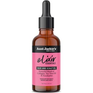 Aunt Jackie's - Elixiv Essentials - Haar en Hoofdhuidolie - 59 ml - Krachtige Mix van Collageen, Tea Tree Olie en Eucalyptus