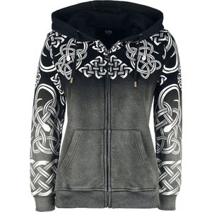Black Premium by EMP Grijs jack met capuchon en keltische ornamenten - Dames - XL