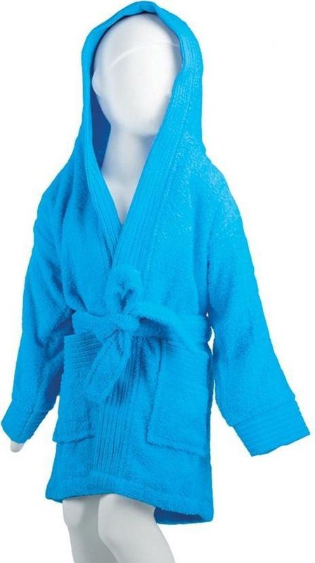 The One Towelling - Kinderbadjas - Turquoise - 450 gr/m² - Met Capuchon - Hoge Vochtopname