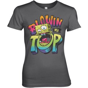 Spongebob Blowin My Top Girly Tee Damen T-Shirt Dark-Grey-S