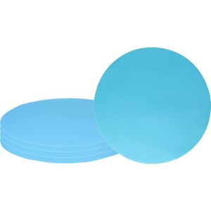 Wicote - Placemats Uni - Turquoise - Rond 38 cm - Anti Slip Laag - Teflon Coating