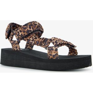 Dames Sandalen - Zwart - Panterprint