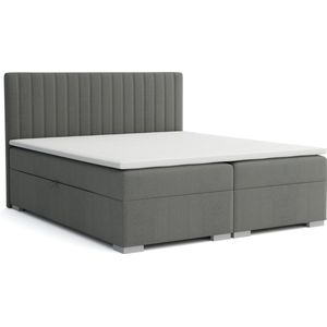 Meuba Home - Elysium Boxspring - Grijs - 140x200 - Stof - Met topper 8cm
