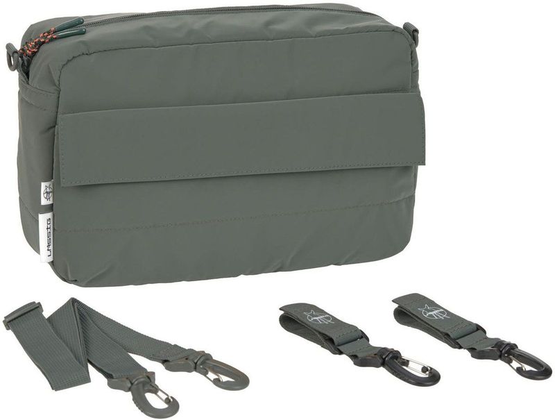 LÄSSIG - Kinderwagentas - Olijfgroen - Organizer met Bevestiging voor Kinderwagen