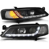 Koplampen met parkeerlicht OPEL VECTRA B 11 96-12 98 ZWART met LED knipperlicht