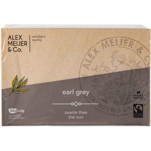 Earl Grey Thee Grote XXL Doos 100 theezakjes 2 gram Alex Meijer Fair Trade