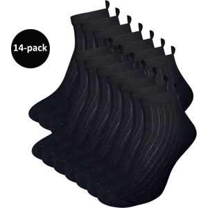 WeirdoSox sneakersokken - 14-pack - Met badstofzool en lipje - Zwart - Heren - Maat 39-42