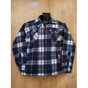 Houthakkers vest - Houthakkersvest - Blouse - Teddy - Ritssluiting - Rits - Maat M - Blauw - Bruin - Wit - Flanel - Thermo - Vest