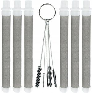 Rosfix Set van 6 x Witte vingerfilter 60 mesh voor verfspuitunit + Rosfix Reinigingsborstels voor verfspuitpistool 5 st.