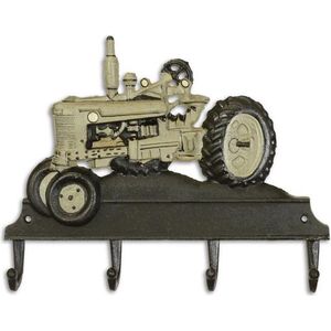 Kapstok - Gietijzeren grijze tractor - 4 haken