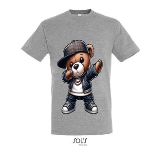 T-Shirt 1-195 Dapping Teddy - Lgrijs, xS