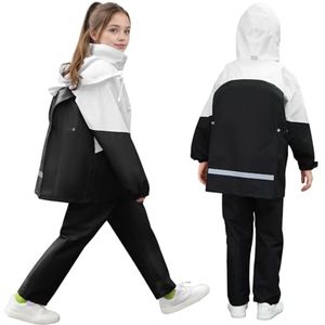Waterdicht Kinderregenpak Met Capuchon En Regenbroek - Ademend Tweedelig Regenset Voor Jongens En Meisjes Van 8-14 Jaar
