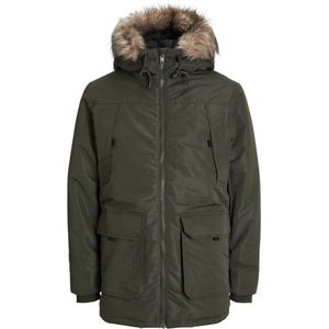 JACK&JONES PLUS JJCONSTRUCT FAUX FUR PARKA PLS Heren Parka - Maat EU2XL US1L