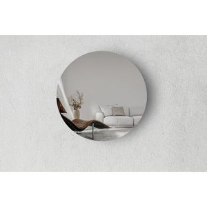 Ronde Spiegel - Muurspiegel - Grijs - Diameter: 40 cm - Dikte: 4 mm - In Nederland Geproduceerd - Incl. Spiegelmontageset - Top Kwaliteit Wandspiegel Zonder Lijst