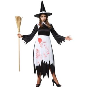 dressforfun - Griezelige heks XL - verkleedkleding kostuum halloween verkleden feestkleding carnavalskleding carnaval feestkledij partykleding - 302233