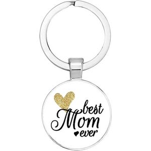 Akyol - Best mom ever Sleutelhanger - liefde - beste mama - familielid - cadeautje voor mama - cadeau - verjaardag - kado - geschenk - gift - moederdag - 2,5 x 2,5 CM